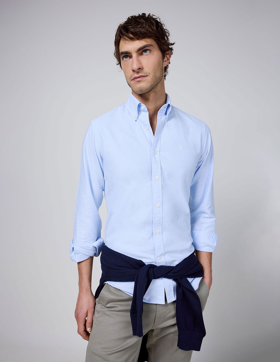Camisa casual de algodón manga larga para hombre Camisa casual de algodón manga larga para hombre