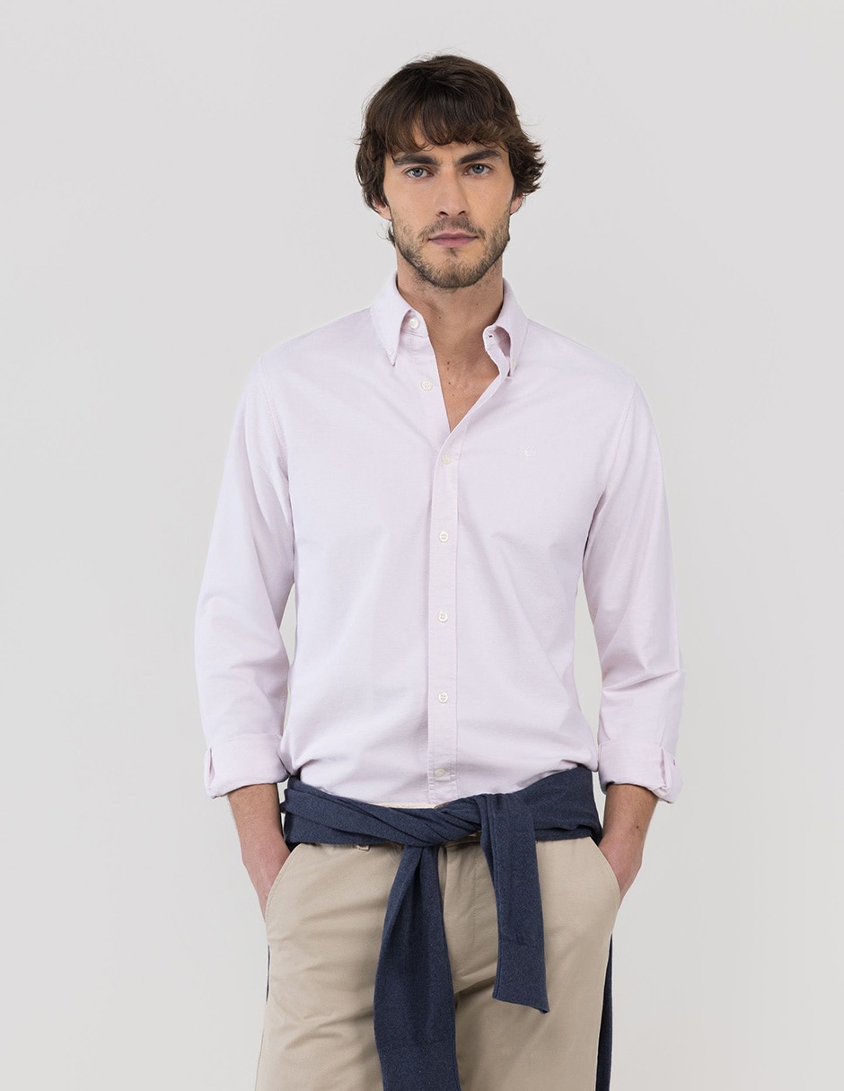 Camisa casual de algodón manga larga para hombre