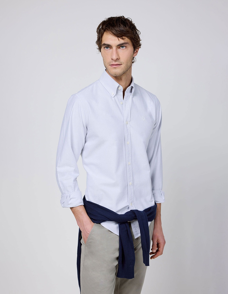 Camisa casual de algodón manga larga para hombre