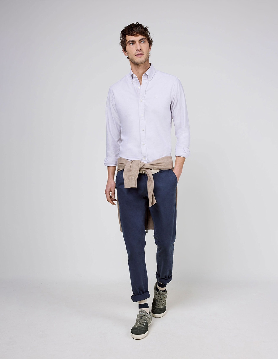Camisa casual de algodón manga larga para hombre 2