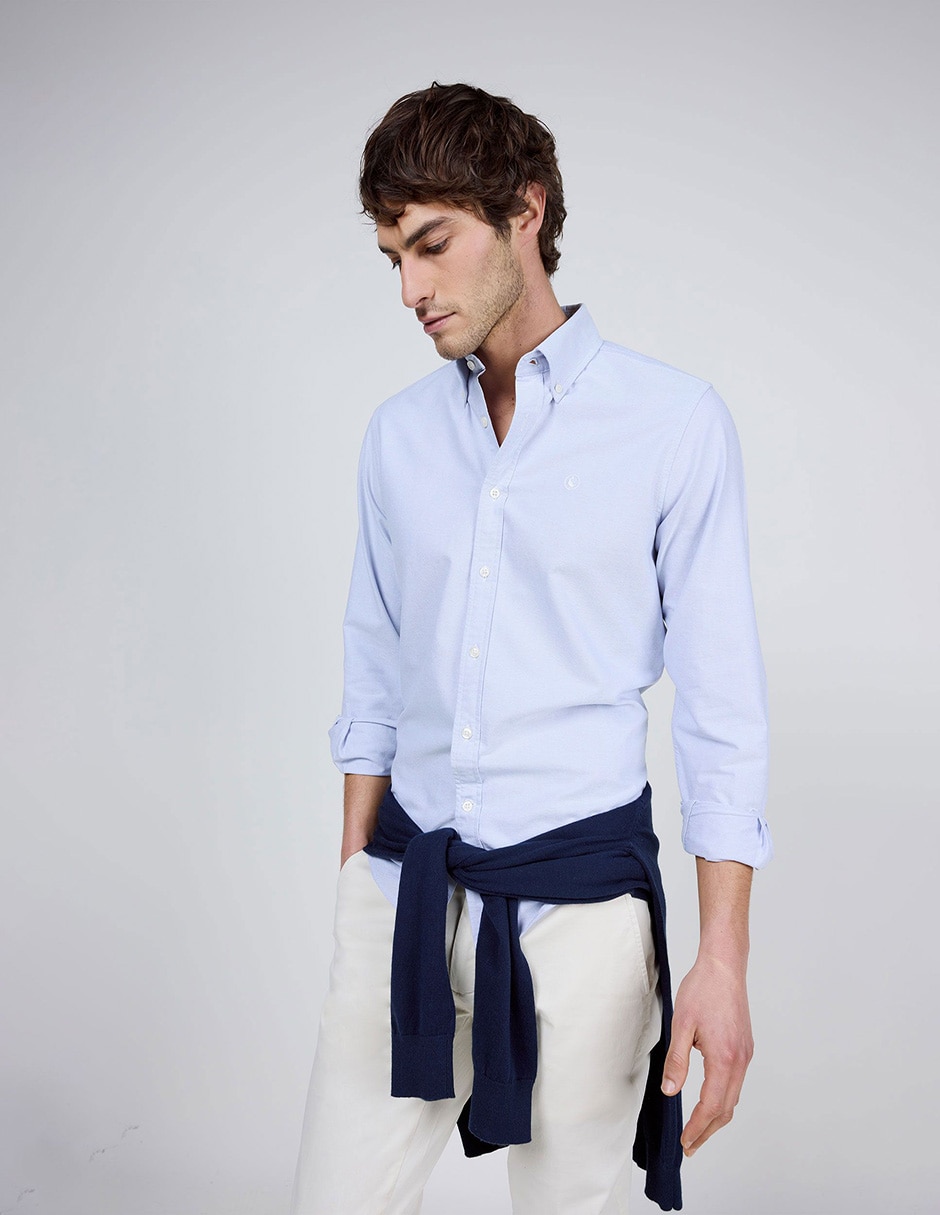 Camisa casual de algodón manga larga para hombre Camisa casual de algodón manga larga para hombre