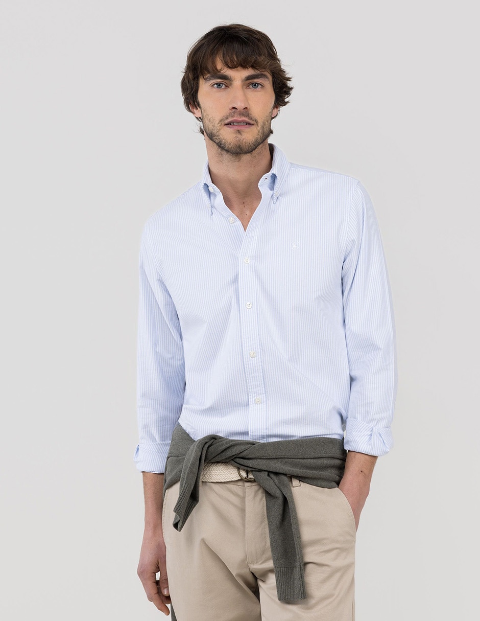 Camisa casual de algodón manga larga para hombre Camisa casual de algodón manga larga para hombre