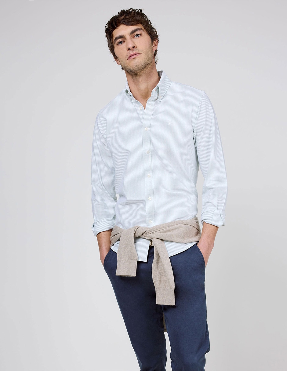 Camisa casual de algodón manga larga para hombre Camisa casual de algodón manga larga para hombre