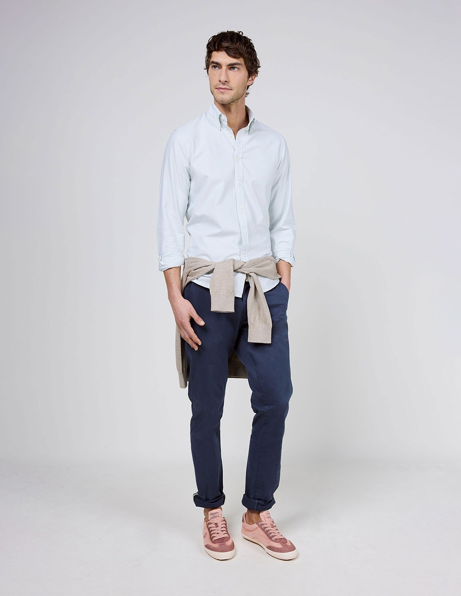 Camisa casual de algodón manga larga para hombre 2