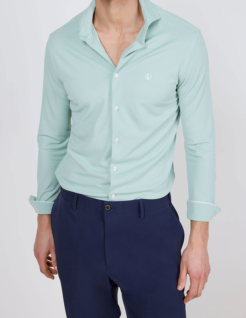 Camisa casual manga larga para hombre