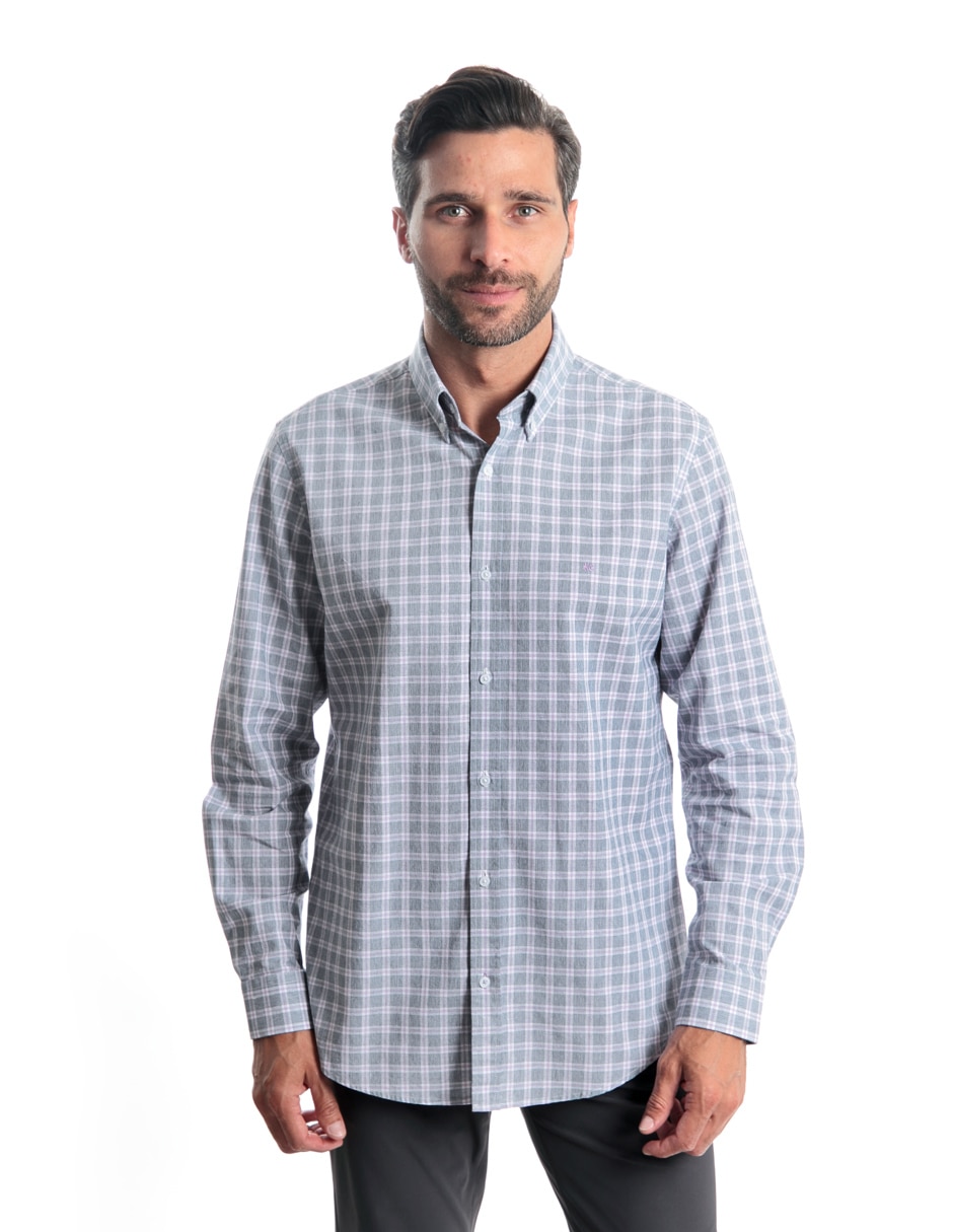Camisa casual de algodón manga larga para hombre Camisa casual de algodón manga larga para hombre