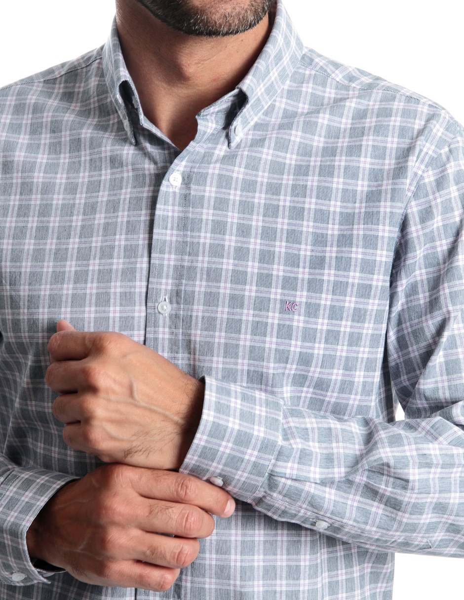 Camisa casual de algodón manga larga para hombre 5
