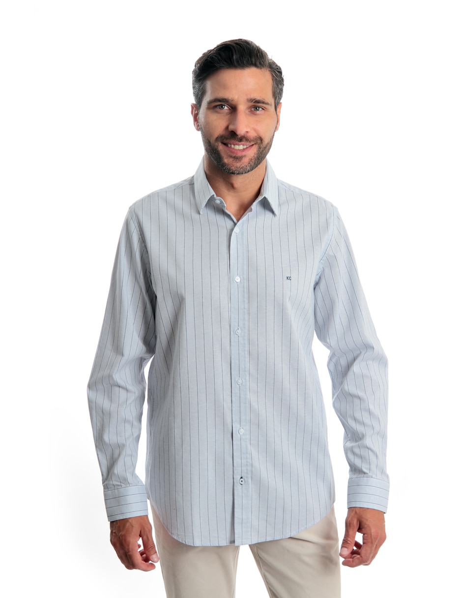 Camisa casual de algodón manga larga para hombre
