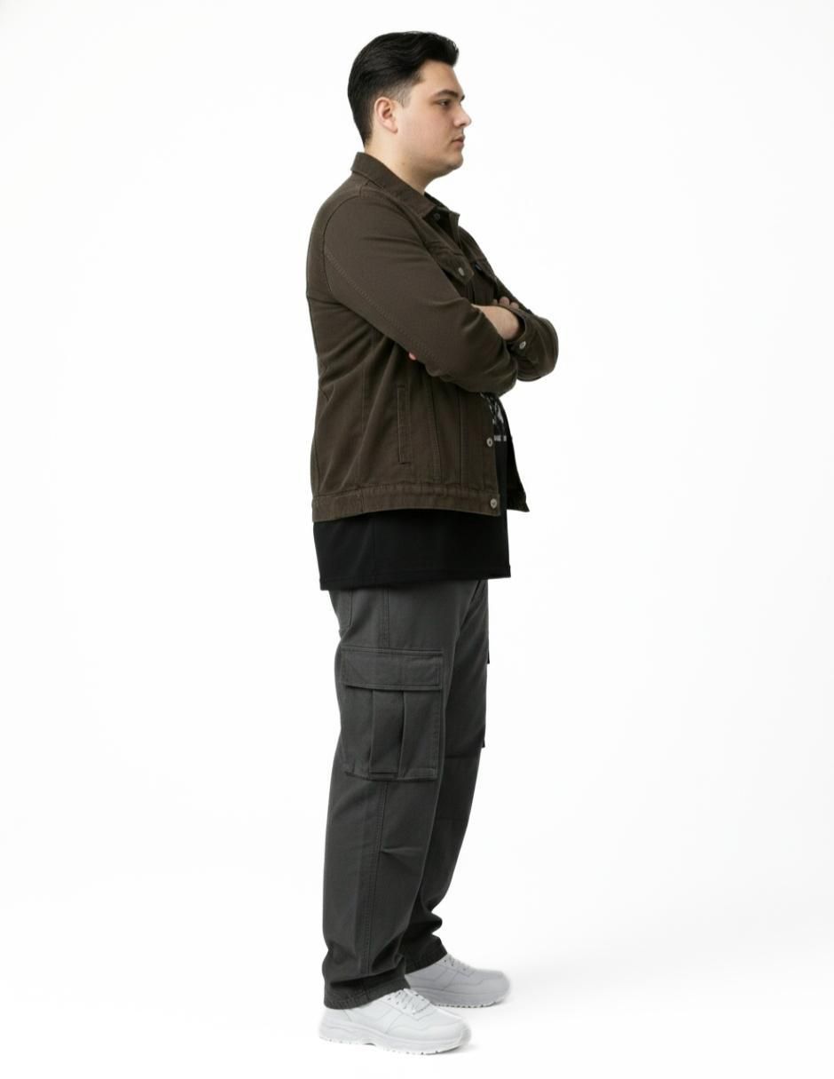 Set chamarra denim de mezclilla con bolsillos para hombre 9