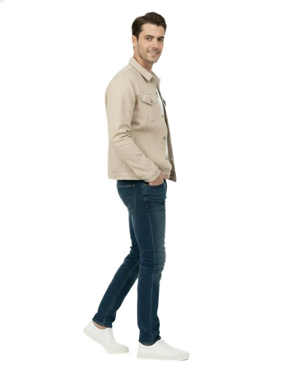 Set chamarra denim de mezclilla con bolsillos para hombre 2