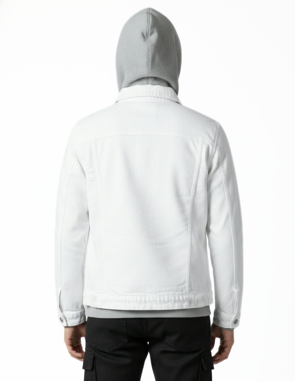 Set chamarra denim de mezclilla con bolsillos para hombre 6