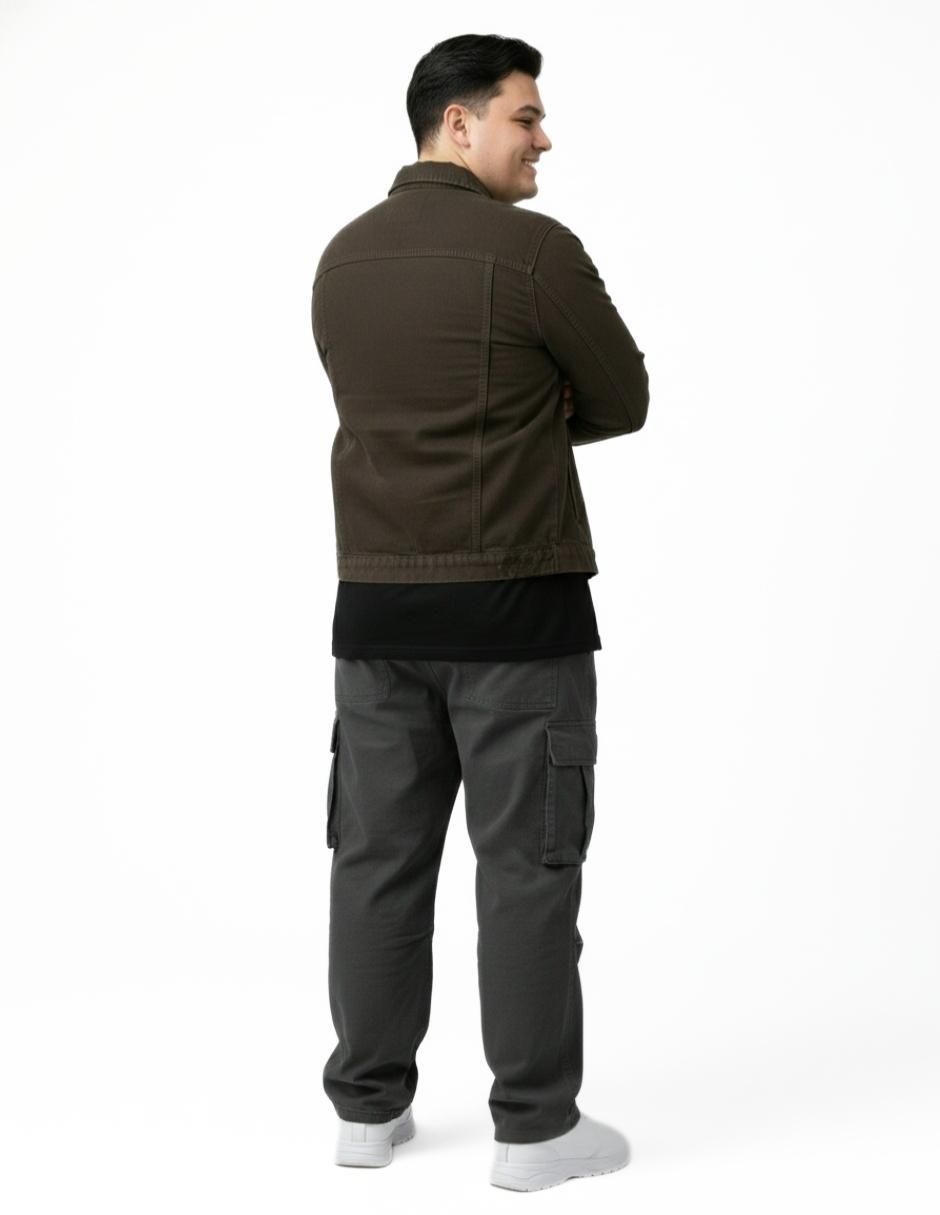 Set chamarra denim de mezclilla con bolsillos para hombre 10