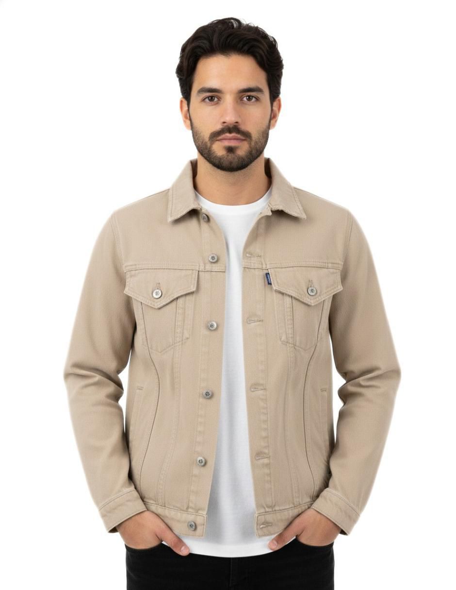 Set chamarra denim de mezclilla con bolsillos para hombre 4