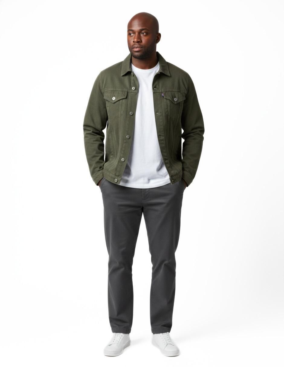 Set chamarra denim de mezclilla con bolsillos para hombre 8