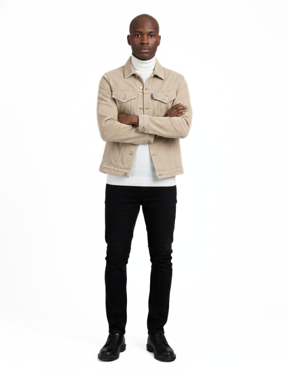 Set chamarra denim de mezclilla con bolsillos para hombre 7