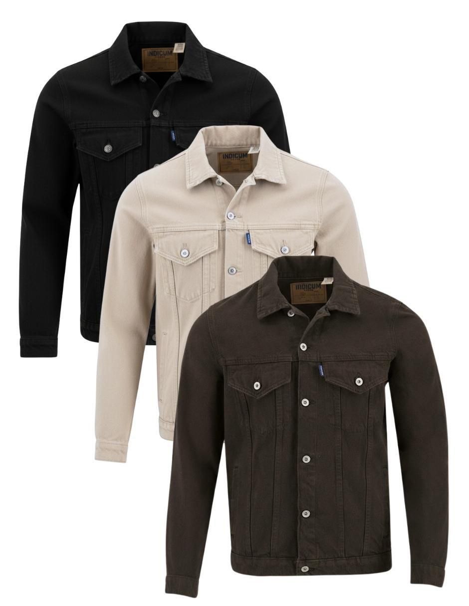 Set chamarra denim de mezclilla con bolsillos para hombre Set chamarra denim de mezclilla con bolsillos para hombre