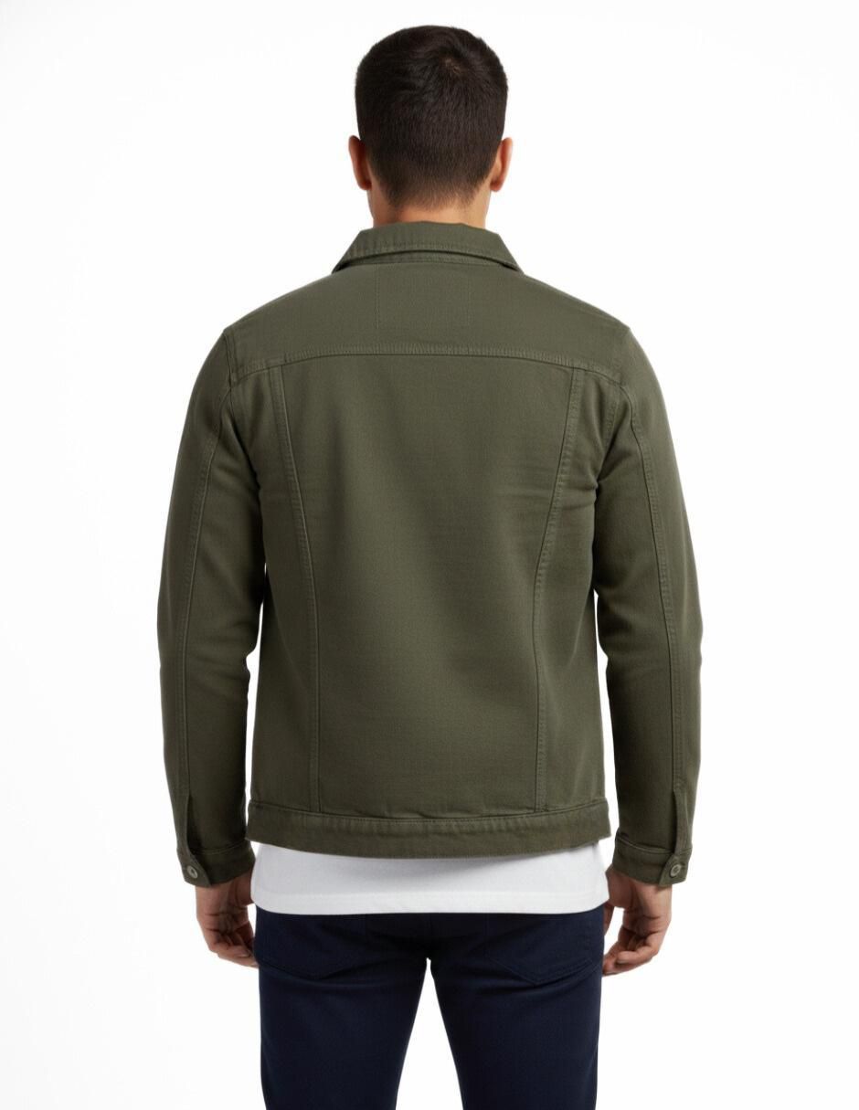 Set chamarra denim de mezclilla con bolsillos para hombre 10